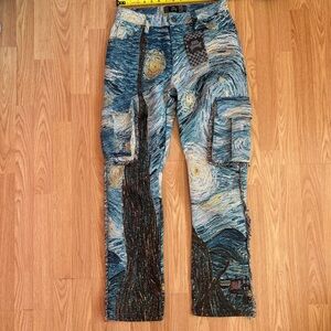 Men's Starry Night Art Tapestry Cargo Pants